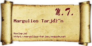 Margulies Tarján névjegykártya